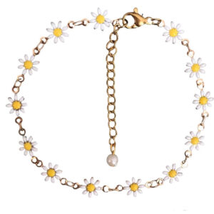 Elegant Women's Anklet – Chamomile Design