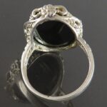 Elegant Women’s Black & Gold Hadid (Hematite) Silver Ring with Surah "Al-Fatiha" Engraving - Image 5