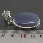 Handcrafted Silver Pendant with Blue Yemeni Agate, Engraved with Surah "Al Ikhlas" - Image 5