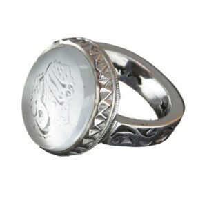 Handmade Silver Ring with Durr-e-Najaf, Engraving Ya Imam Hassan (AS)