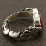 Handmade Silver Ring with Red Agate, Engraved with "Bismillah & Surah Al Kafirun" - Image 5