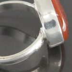 Handmade Women's Silver Ring, Orange Yemeni Agate Engraved "Surah Al Ikhlas" - Image 5