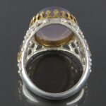 Men’s Lavender Blue Agate Silver Ring with "Ya Ali" Design & Surah "Al-Fatiha" Engraving - Image 5
