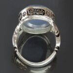 Men's Silver Ring with Blue-Lilac Agate, Engraved with Surah "Al-Ikhlas" - Image 6
