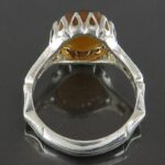 Men's Silver Ring with Orange Yemeni Agate – Engraved with Surah "Al-Ikhlas" - Image 2