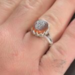 Men's Silver Ring with Orange Yemeni Agate – Engraved with Surah "Al-Ikhlas" - Image 4