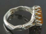 Men's Silver Ring with Orange Yemeni Agate – Engraved with Surah "Al-Ikhlas" - Image 6
