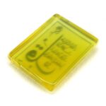 Rectangular Yellow Agate (Sharaf Al-Shams) Gemstone, Engraved with Surah "Al Ikhlas" - Image 3