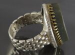 Silver Ring with Green Jade, Watch Style & Engraved Surah "Al Ikhlas" - Image 3