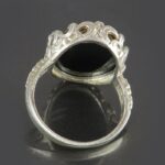 Women's Silver Ring with Black & Gold Hadid, Engraved with Surah "Al Ikhlas" - Image 5