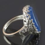 Women's Silver Ring with Light Blue Agate, Engraved with Surah "Al Kafiroon" - Image 6