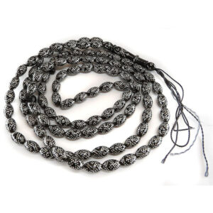 Luxury Real Hijazi Yusr Silver Inlaid Tasbih Prayer Beads – 101 Helical Bead