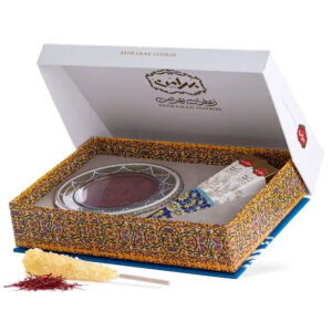 Persian Melody Box - 4g Negin Saffron with Khatam Metal Case & Sugar Sticks