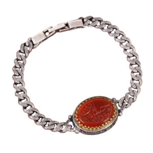 Handcrafted Religious Agate Bracelet for Men – 925 Silver (21g)