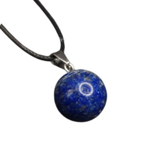 Round Blue Lapis Pendant – Unisex Style with Free Cord & Certificate (4)