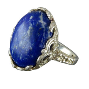 Blue Gem Afghan Lapis Lazuli Ring – Spring Inspired Silver Design for Her