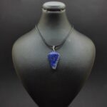 Blue Lapis Lazuli Pendulum Necklace with Leather Cord for Women & Men - Image 4