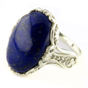 Bold Afghan Lapis Lazuli Blue Gem Ring – Elmira Style for Women