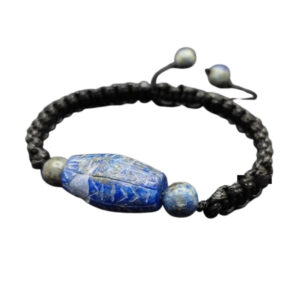 Cyrus Cylinder (Human Rights Prism) Lapis Bracelet – Afghan Stone, Hand-Carved