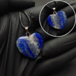 Elegant Lapis Lazuli Heart Necklace – Crafted with Care from Raw to Shine - Image 4