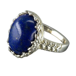 Elegant Women’s Sterling Silver with Real Lapis Lazuli Ring Gemstone