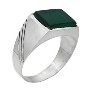 Handmade Green Agate Silver Ring – Fariborz Design + Imam Jawad’s Herz