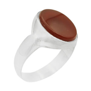 Handmade Red Agate Silver Ring – with Hidden Harz e Imam Jawad