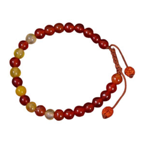 Handmade Red & Yellow Agate Bracelet – Beaded Stone for Women
