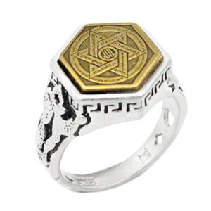 Hexagon Silver Ring with Imam Jawad’s Hirz & Solomon’s Seal