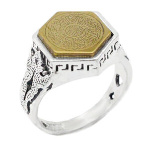 Hexagon Silver Ring – Imam Jawad’s Hirz “Wa In Yakad”+ Karbala Soil