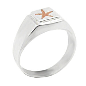 Hidden Imam Jawad Amulet Ring – Star Design in Heavy Sterling Silver
