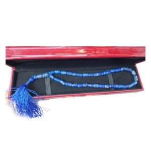 Lapis Lazuli Cylindrical Prayer Beads – 33 Bead Misbaha Tasbih Origin