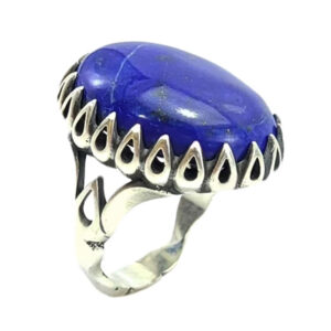Men’s 925 Silver Ring – Genuine Afghan Lapis Lazuli, Bold Design