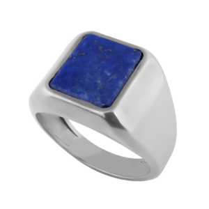 Men’s Jar Model Ring – Deep Blue Lapis Lazuli Stone in Solid Silver