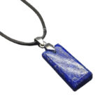 Rectangular Lapis Lazuli Necklace – Fast Cut Afghan Gemstone with Leather Cord