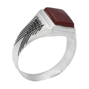 Red Agate Silver Ring – Hidden Harz-e-Imam Jawad with Divine Shielding