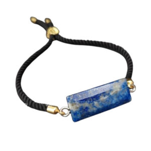 Women’s Faceted Blue Lapis Bracelet – Adjustable Cord, Certified Origin