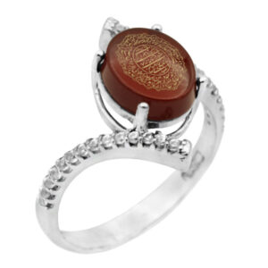 Women's Sterling Silver Ring with Imam Jawad’s Herz & Ayat al-Kursi