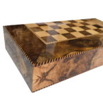 2-in-1 Backgammon & Schach mit Knoten-Walnuss-Textur, Doppelseitig, 50 cm – Bild 6