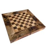 2-in-1 Backgammon & Schach mit Knoten-Walnuss-Textur, Doppelseitig, 50 cm – Bild 3
