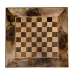 2-in-1 Backgammon & Schach mit Knoten-Walnuss-Textur, Doppelseitig, 50 cm – Bild 2