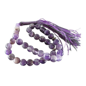 33 Bead Amethyst Prayer Tasbih – Glossy Amethyst Stones, Lightweight