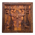 Achaemenid Backgammon – 55cm Walnut Board with Faravahar & Royal Motifs