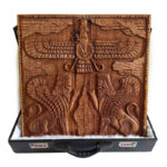 Achaemenid Era Tribute – Dual Winged Lions & Faravahar Motif on Backgammon