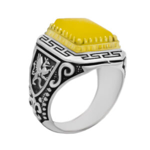 Achaemenid Style Ring – Yellow Agate, Sharf al-Shams Inscription