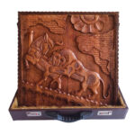 Achaemenid War Backgammon – Epic Battle Relief on Walnut with Mars Inlay
