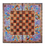Bloom & Bird Khatam Board – Inlaid Backgammon with Pearl Miniature & Gloss Finish