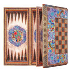 Blüten- & Vogel-Khatam-Brett – Intarsiertes Backgammon mit Perlenminiatur & Glanzfinish – Bild 4