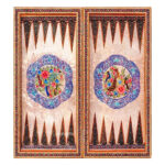 Blüten- & Vogel-Khatam-Brett – Intarsiertes Backgammon mit Perlenminiatur & Glanzfinish – Bild 2