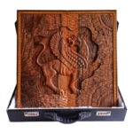 Cyrus Seal Backgammon Board – Hand-Carved Walnut Set with Mars Marquetry Inlay